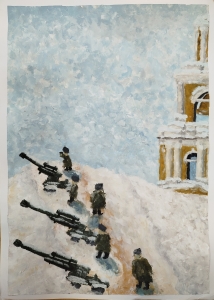 Память поколений: Матвей Бобров изобразил оборону Рязанского кремля в 1941 году